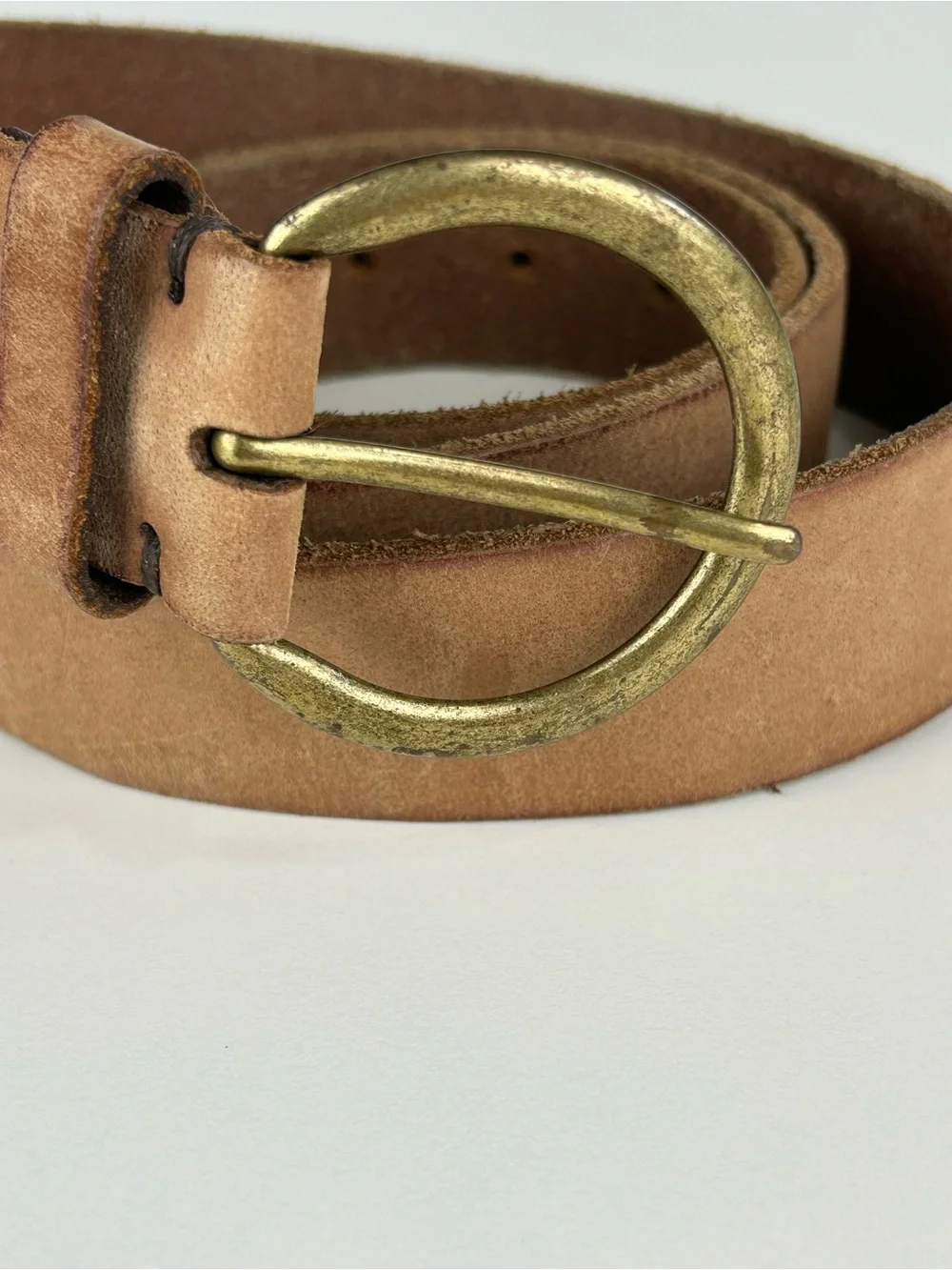 FRYE LEATHER TAN BELT XL